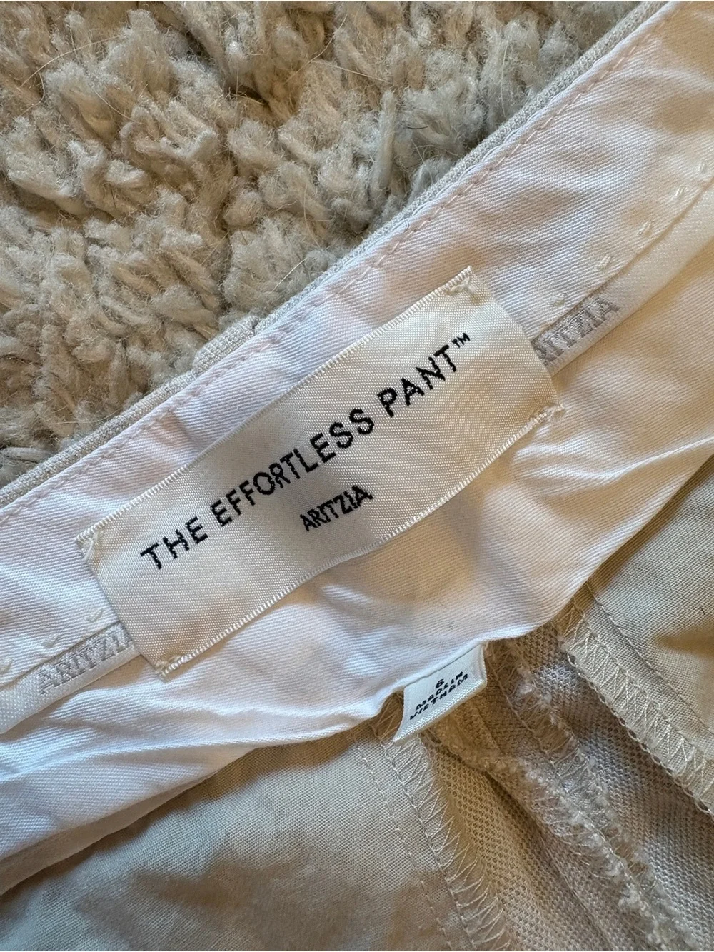 Aritzia Effortless Linen Blend Beige Pants